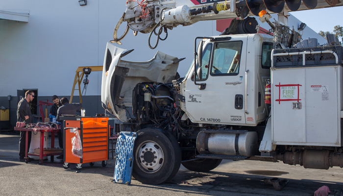 Truck Service Bay - Outside