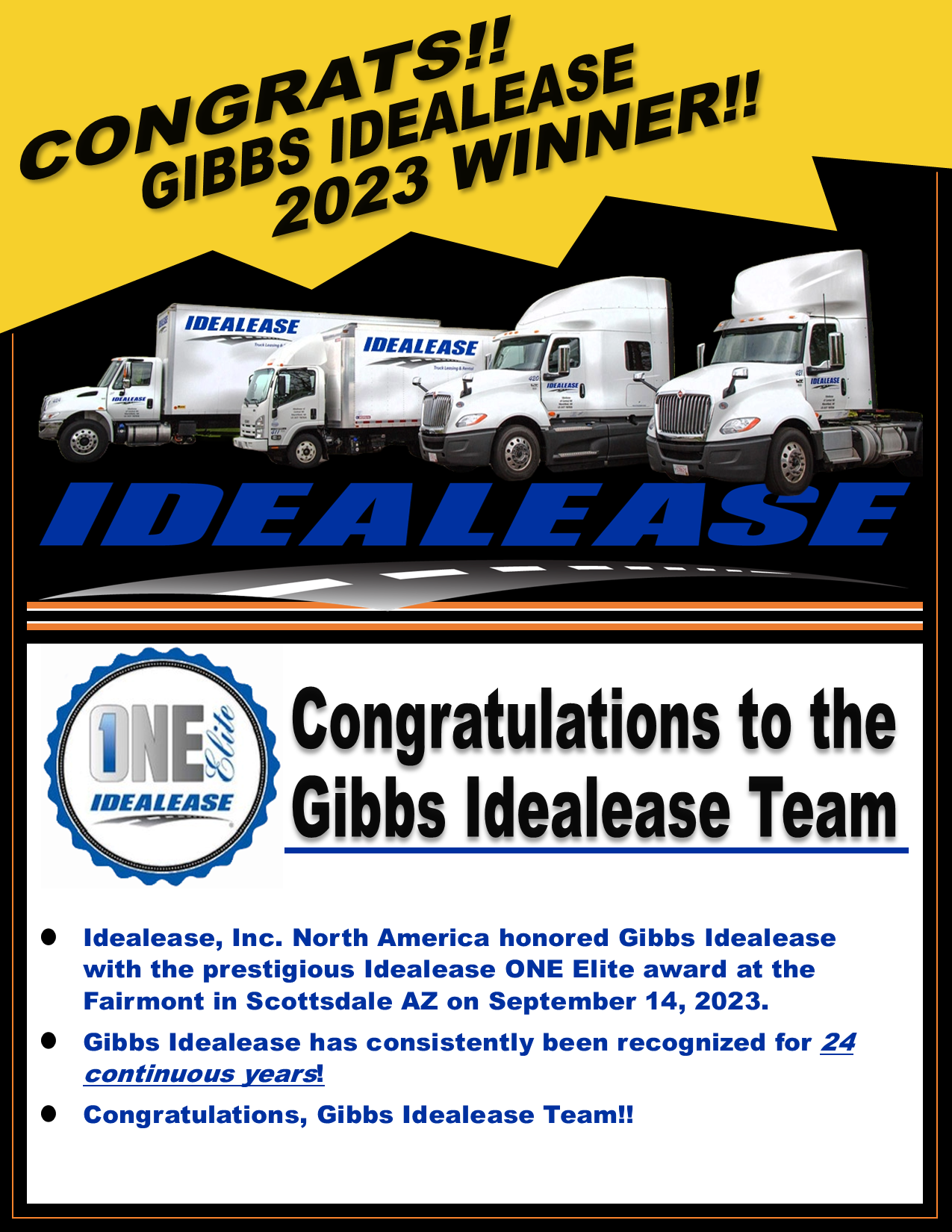 Idealease One Elite Award