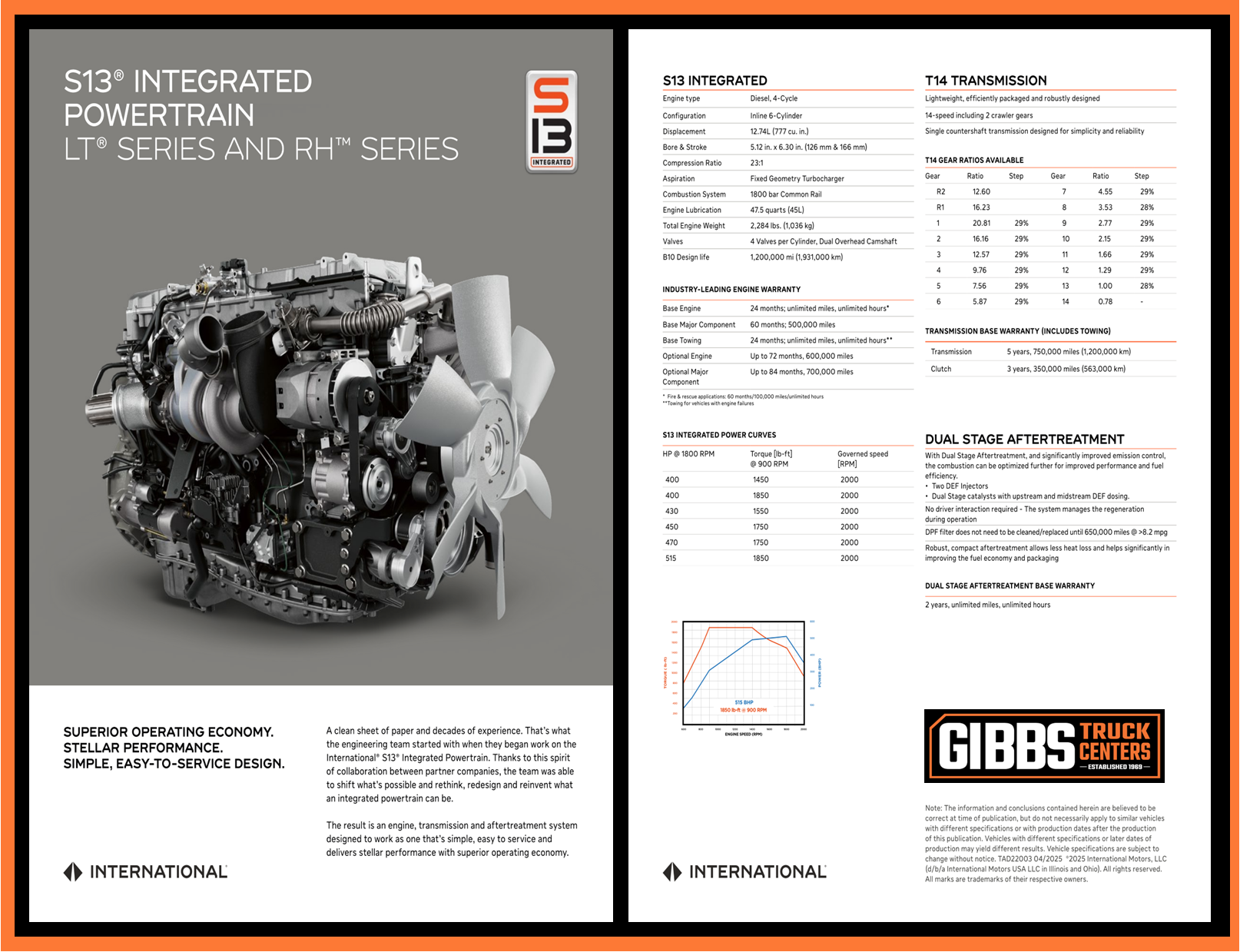RH Series Daycab Spec Sheet